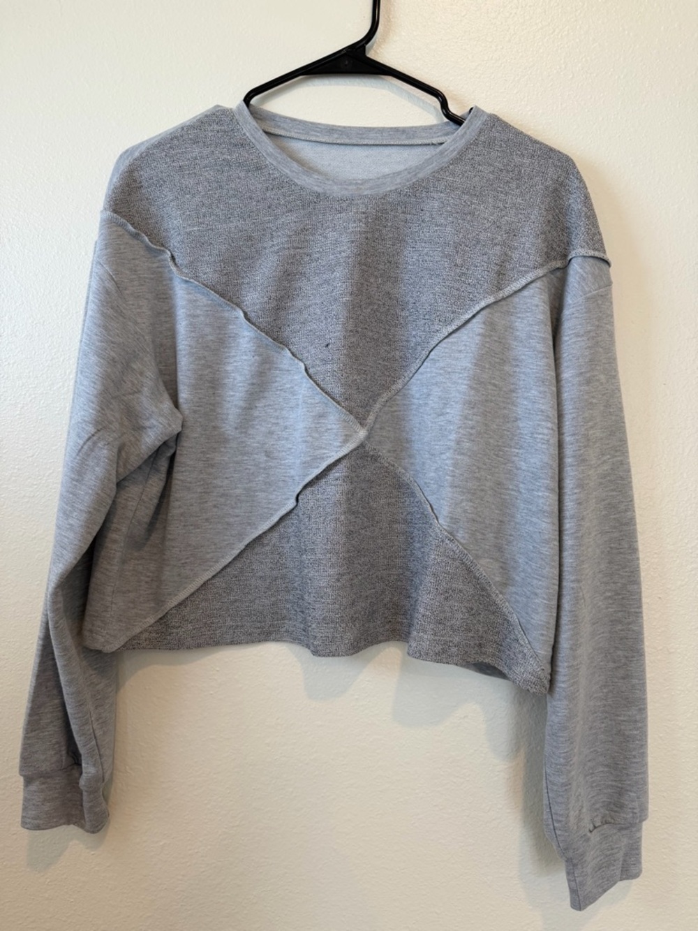 Cropped Gray Crewneck Sweatshirt